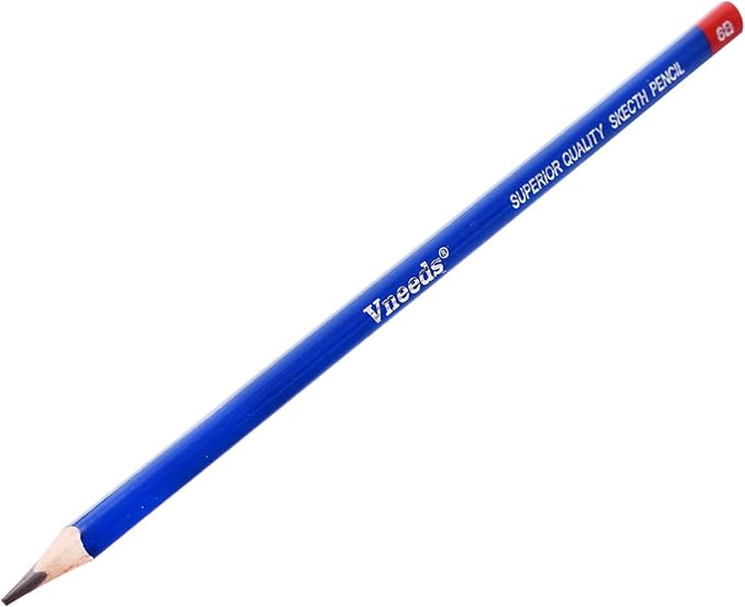 Vneeds V-SK/6B Senior Skech Pencils 6B For Artists Set Of 12Pcs. - Mulit Color