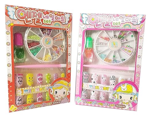 Nail Art kit Set of 3 Pcs for Kids Girls Colorful Nail Art Design