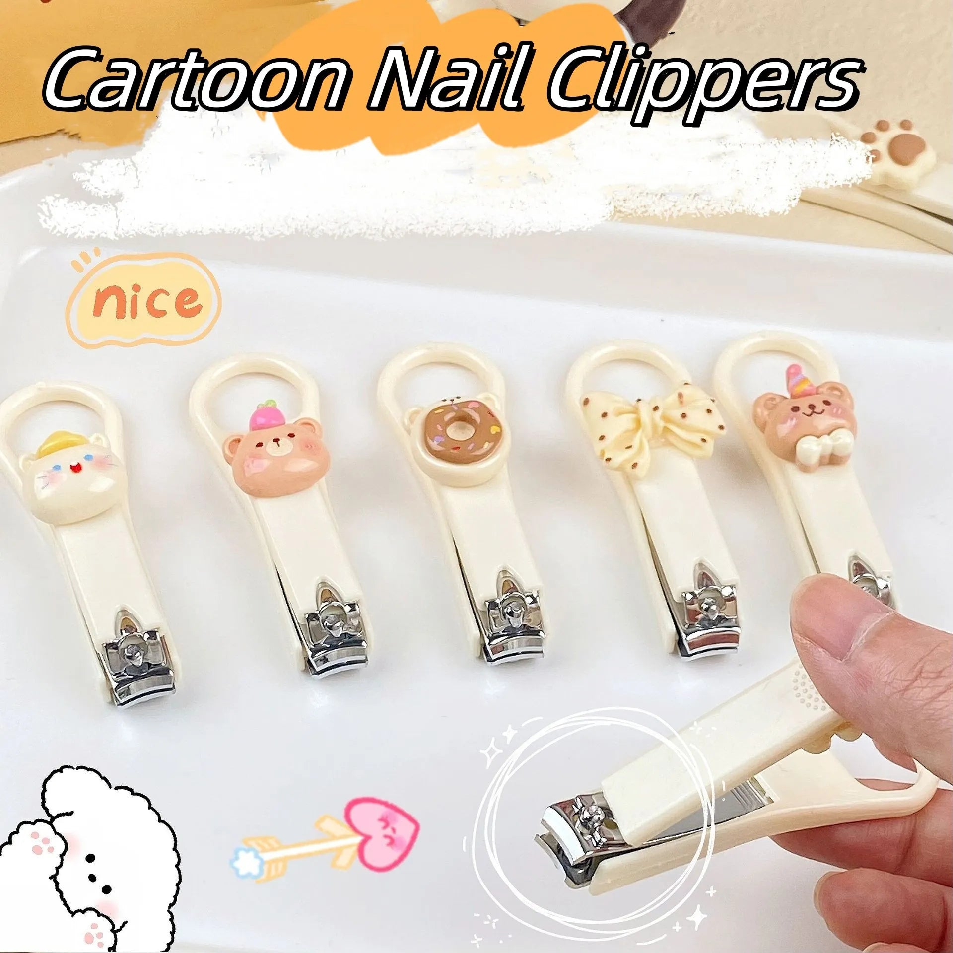 Cute Cartoon Nail Clippers Creative Bear Bow