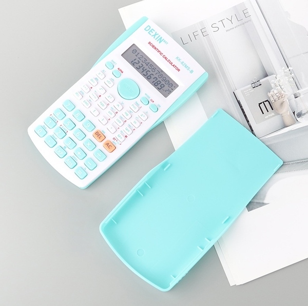 DEXIN KK-82MS Scientific Calculator with Cover – Blue & White