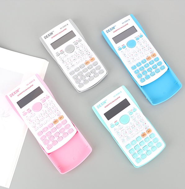 DEXIN KK-82MS Scientific Calculator with Cover – Blue & White