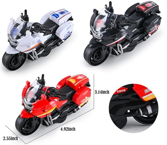 Police Motorcycle Toy, Pull Back Toy Motorcycle