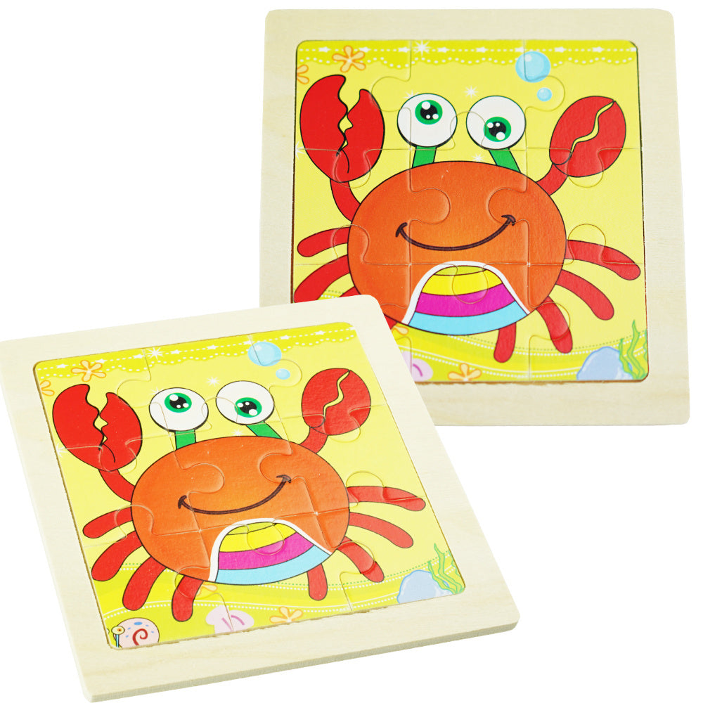 Cartoon Crab Wooden Puzzle for Kids